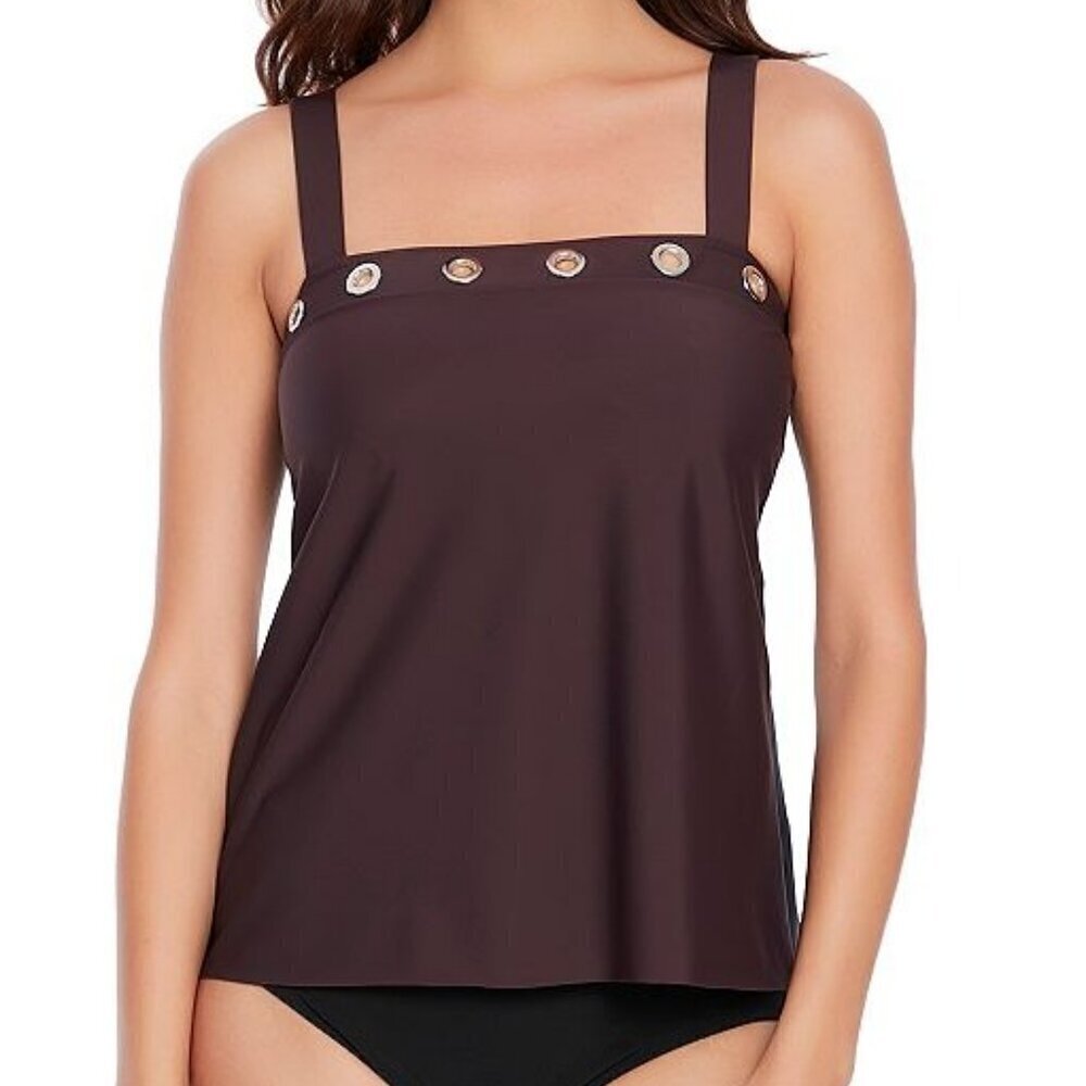 NWT Magicsuit Women's Brown Full Circle Shay Swim Tankini Top Size 12